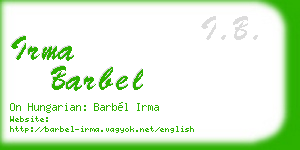 irma barbel business card