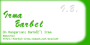 irma barbel business card